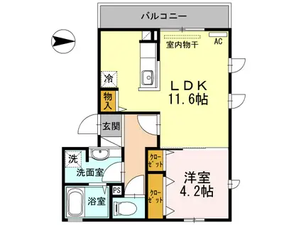 メゾン・プレミール(1LDK/3階)の間取り写真