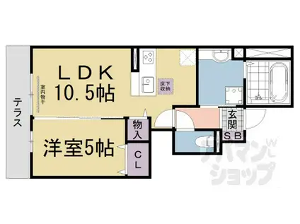 LANTANA(1LDK/1階)の間取り写真