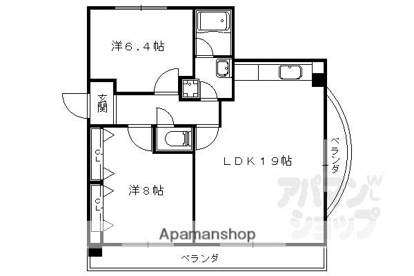 イースト・1(2LDK/3階)の間取り写真