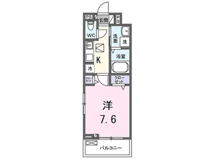 コンチェストⅢ祥豊(1K/1階)の間取り写真