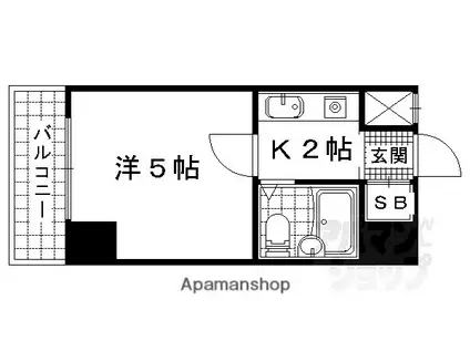 アセンティアビワコ(1K/5階)の間取り写真