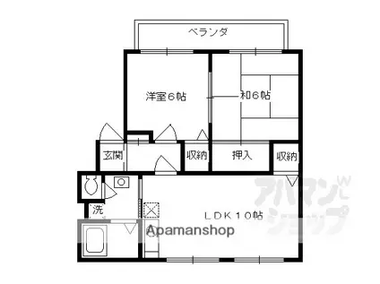 グランシャリオF棟(2LDK/1階)の間取り写真
