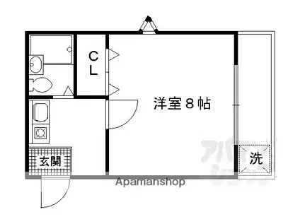 スペースシンシア(ワンルーム/1階)の間取り写真