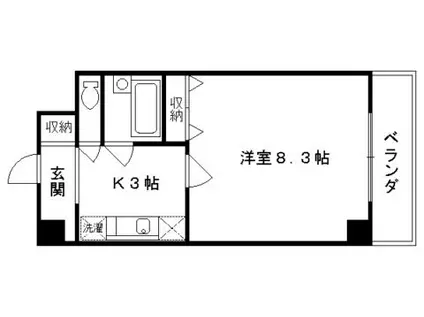 FOURSEASONS(1K/3階)の間取り写真