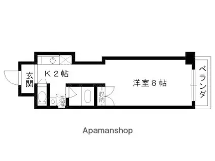 KIND3 南館(1K/7階)の間取り写真