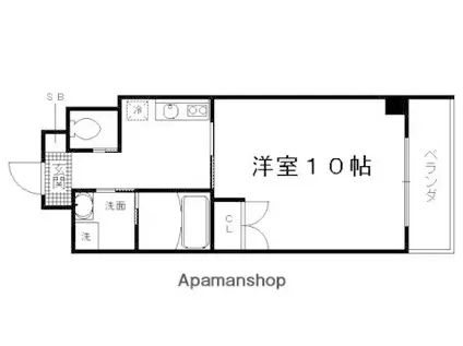 アミティエ六条(1K/2階)の間取り写真