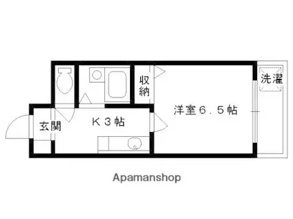 ヴィラフィオーレ(1K/2階)の間取り写真