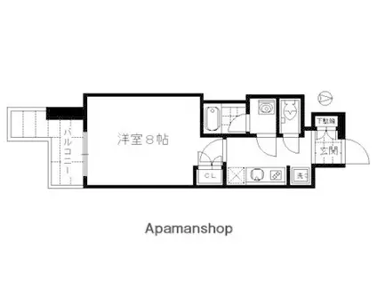 ベラジオ五条堀川Ⅱ(1K/6階)の間取り写真