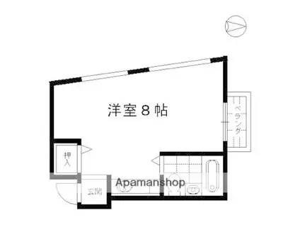 ポーシェ鴨川(ワンルーム/3階)の間取り写真