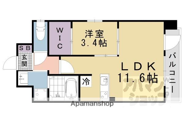 R-IIICOURT(1LDK/8階)の間取り写真