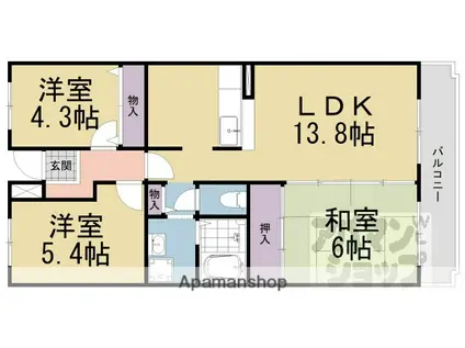 ムーラン・マルシェ25(3LDK/1階)の間取り写真