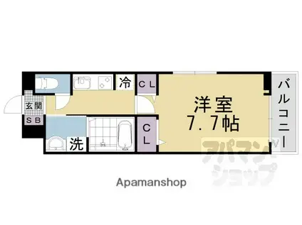 アビィ ロード(1K/1階)の間取り写真