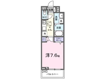 アロッジオ瀬田(1K/1階)の間取り写真