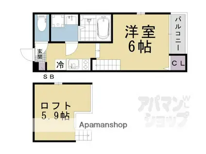 ハーモニーテラスNT(1K/2階)の間取り写真