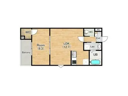 ココングランジュール伏見黒茶屋町(1LDK/2階)の間取り写真