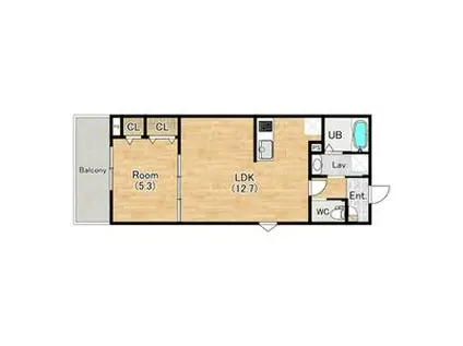 ココングランジュール伏見黒茶屋町(1LDK/2階)の間取り写真