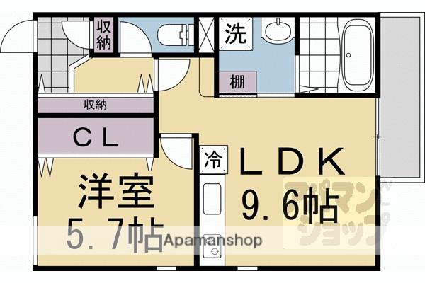 HYGGE伏見(1LDK/3階)の間取り写真