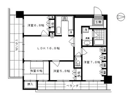 リーガル京都烏丸五条通(4LDK/10階)の間取り写真