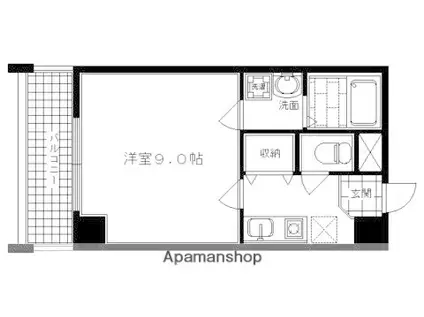エテルノポッソ(1K/4階)の間取り写真