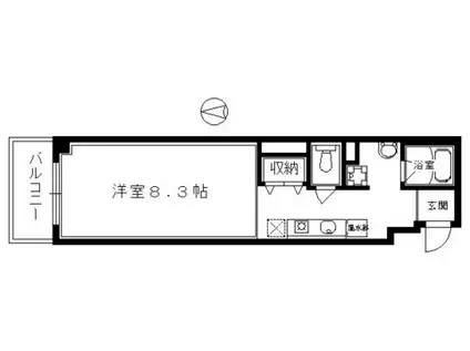 リテラ竹屋町(1K/4階)の間取り写真