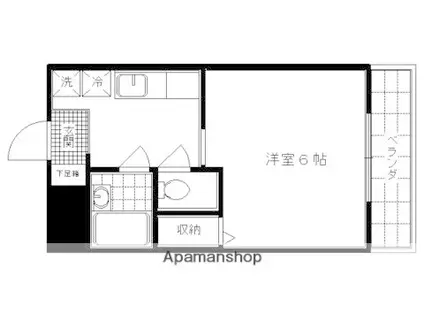 サンラック二条(1K/3階)の間取り写真