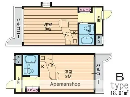 メゾン・ド・ルフレ(1K/4階)の間取り写真