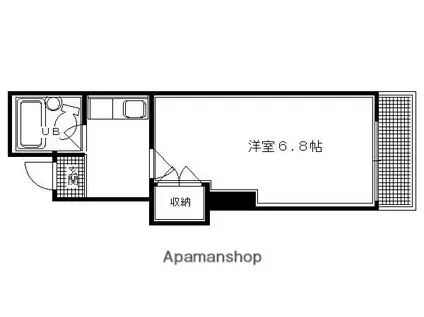 GRAND VALUE 四条烏丸(1K/3階)の間取り写真