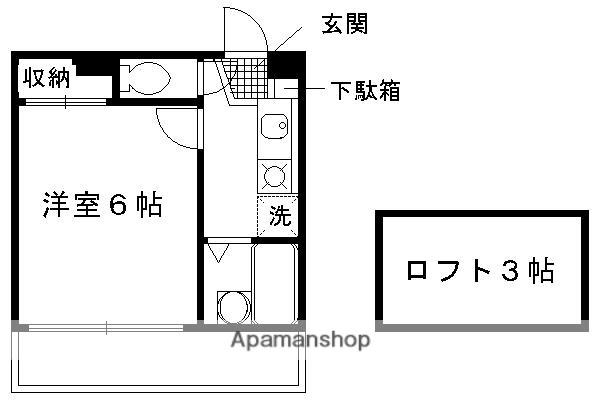 レオパレス藤ノ森(1K/1階)の間取り写真