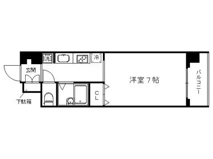 ル・パルトネール西大路御池(1K/7階)の間取り写真