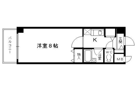 アンムート24(1K/2階)の間取り写真