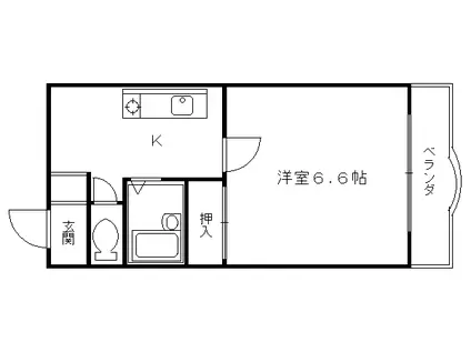 セントポーリア丸太町(1K/3階)の間取り写真