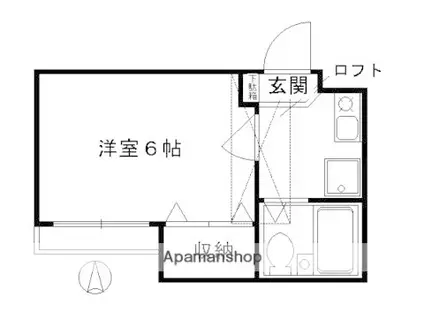 ソレイユ21四条大宮(1K/2階)の間取り写真