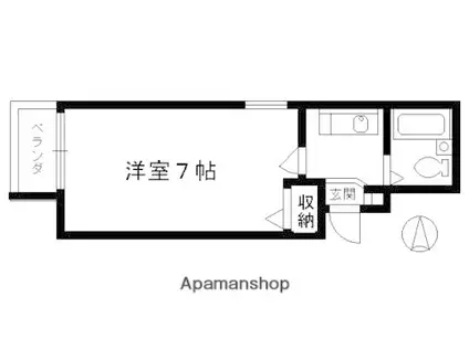 エルフ上夷(1K/2階)の間取り写真