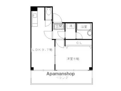 下京区西新屋敷太夫町マンション(1LDK/4階)の間取り写真