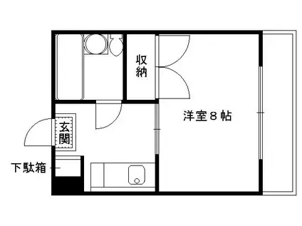 クレアトール23(1K/1階)の間取り写真