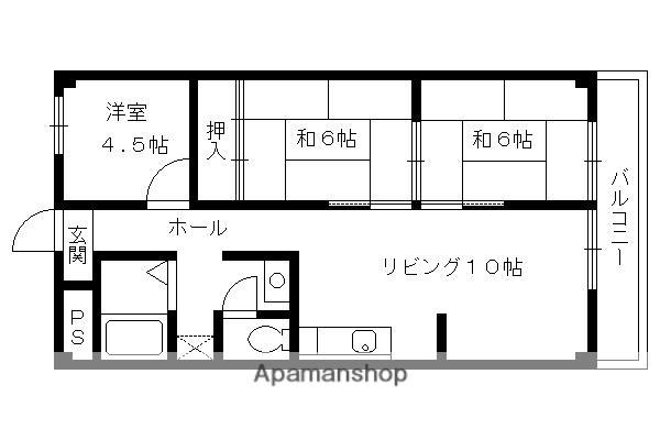 足立ハイツ竹田(3LDK/3階)の間取り写真
