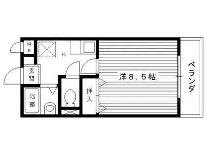 グリーンヒル桃山(1K/1階)の間取り写真