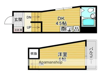 フェリーチェ同志社前(1DK/3階)の間取り写真