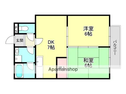 ガーデンハイツ広野(2DK/2階)の間取り写真