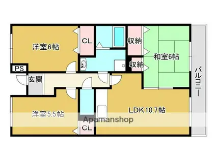 エルパティオ田原(3LDK/3階)の間取り写真