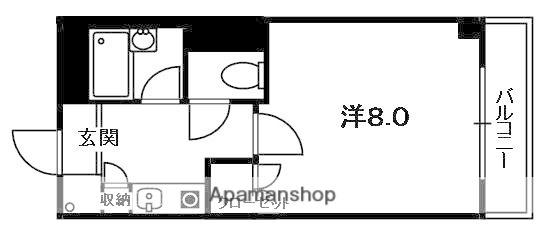 モリスワン(1K/3階)の間取り写真