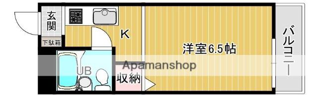 ラークヒルズ三山木(1K/3階)の間取り写真