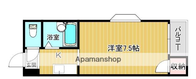 ティンカーベル(1K/3階)の間取り写真