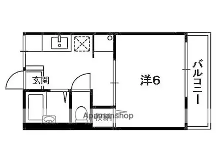フロイデ田辺A(1K/2階)の間取り写真