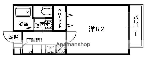 メゾンラポール(1K/1階)の間取り写真