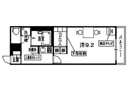 レオパレス ビューテラス草内(1K/1階)の間取り写真