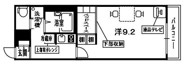 レオパレス ビューテラス草内(1K/1階)の間取り写真