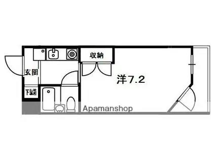 WYTHE AVE.Ⅱ(1K/1階)の間取り写真