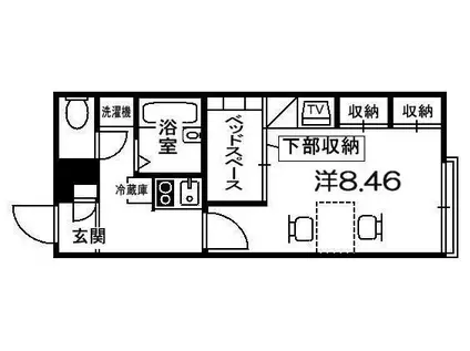 レオパレススバル(1K/2階)の間取り写真