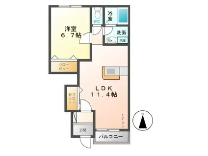 ハイムひまわり(1LDK/1階)の間取り写真